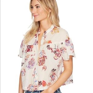 Free people sweet escapes button down shirt floral